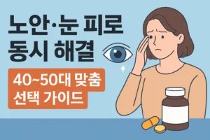 눈 영양제 노안·눈 피로 동시 해결 | 40~50대 맞춤 선택 가이드