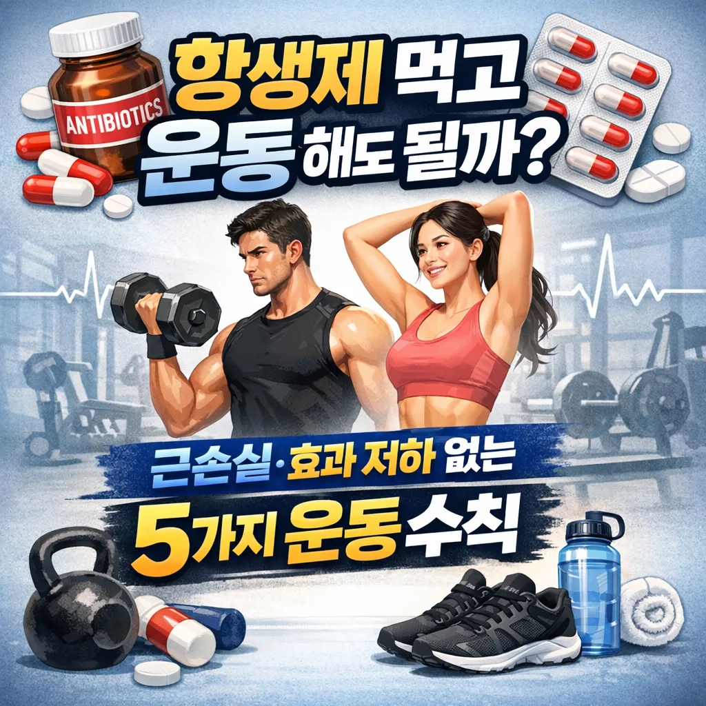 항생제 먹고 운동 | 해도 될까? 근손실·효과 저하 없는 5가지 운동 수칙