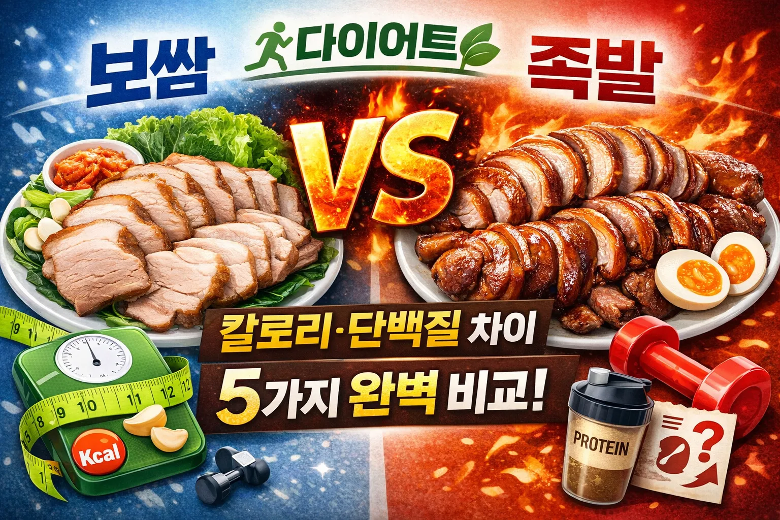 보쌈 vs 족발 다이어트 | 칼로리·단백질 차이 5가지 완벽 비교!