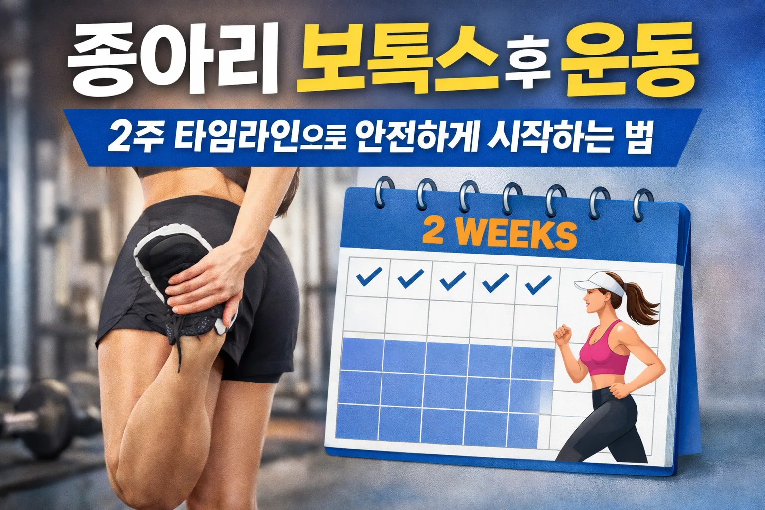 종아리 보톡스 후 운동 | 2주 타임라인으로 안전하게 시작하는 법