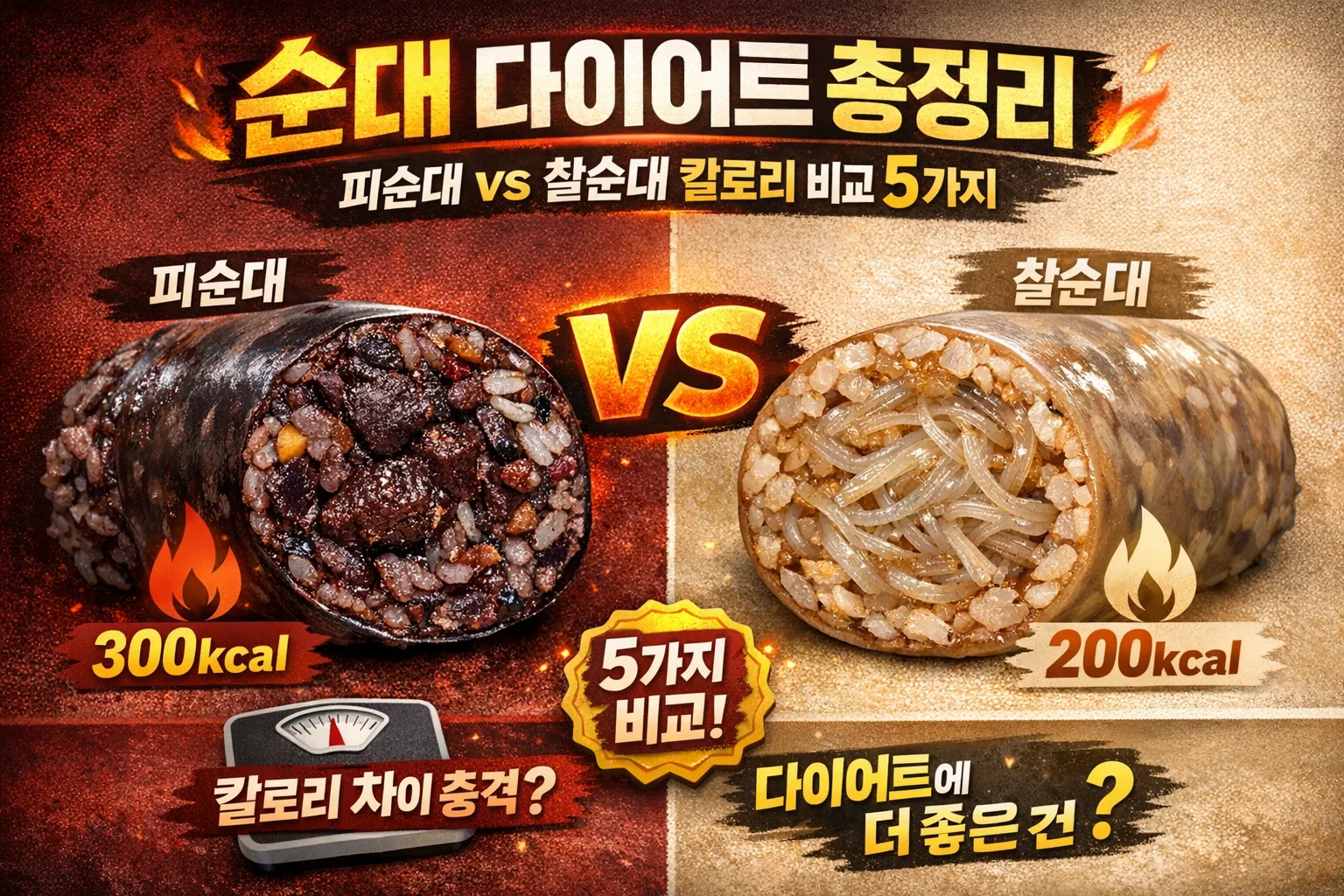 순대 다이어트 더쿠 총정리 | 피순대 vs 찰순대 칼로리 비교 5가지